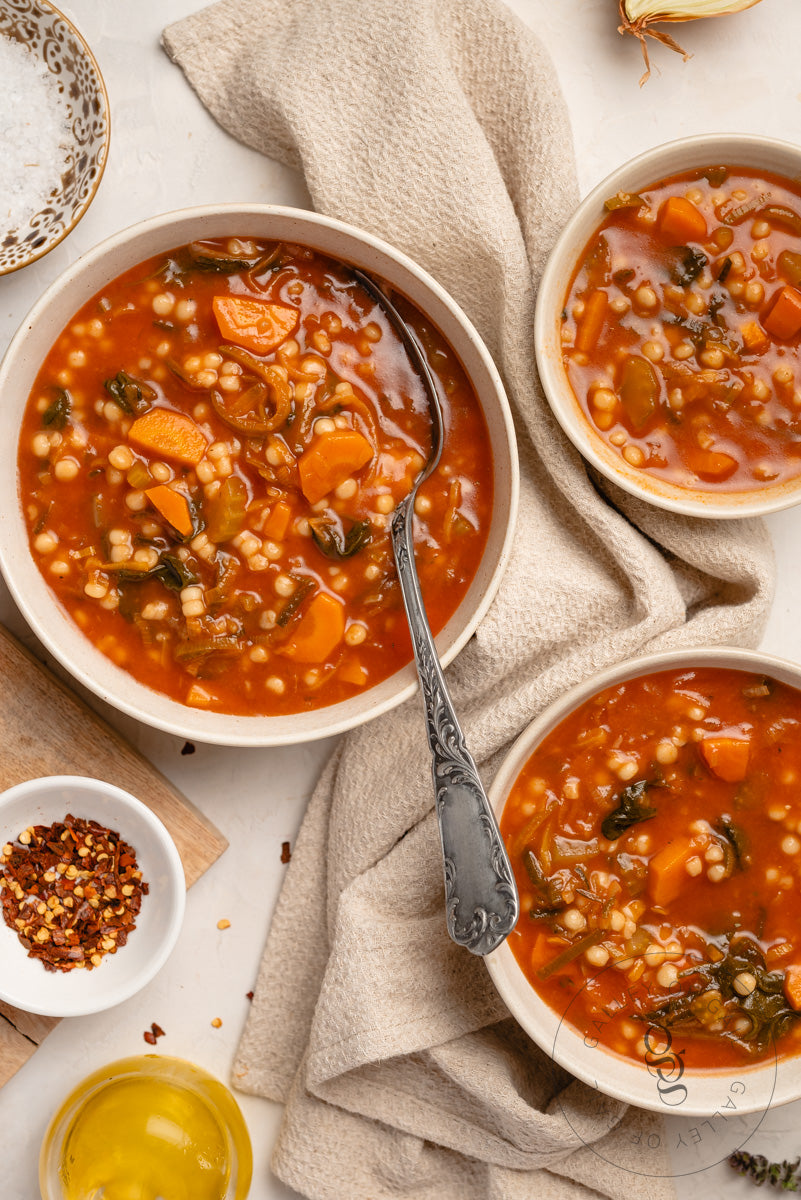1. Tomato Pearl Couscous Soup - Exclusive Recipe