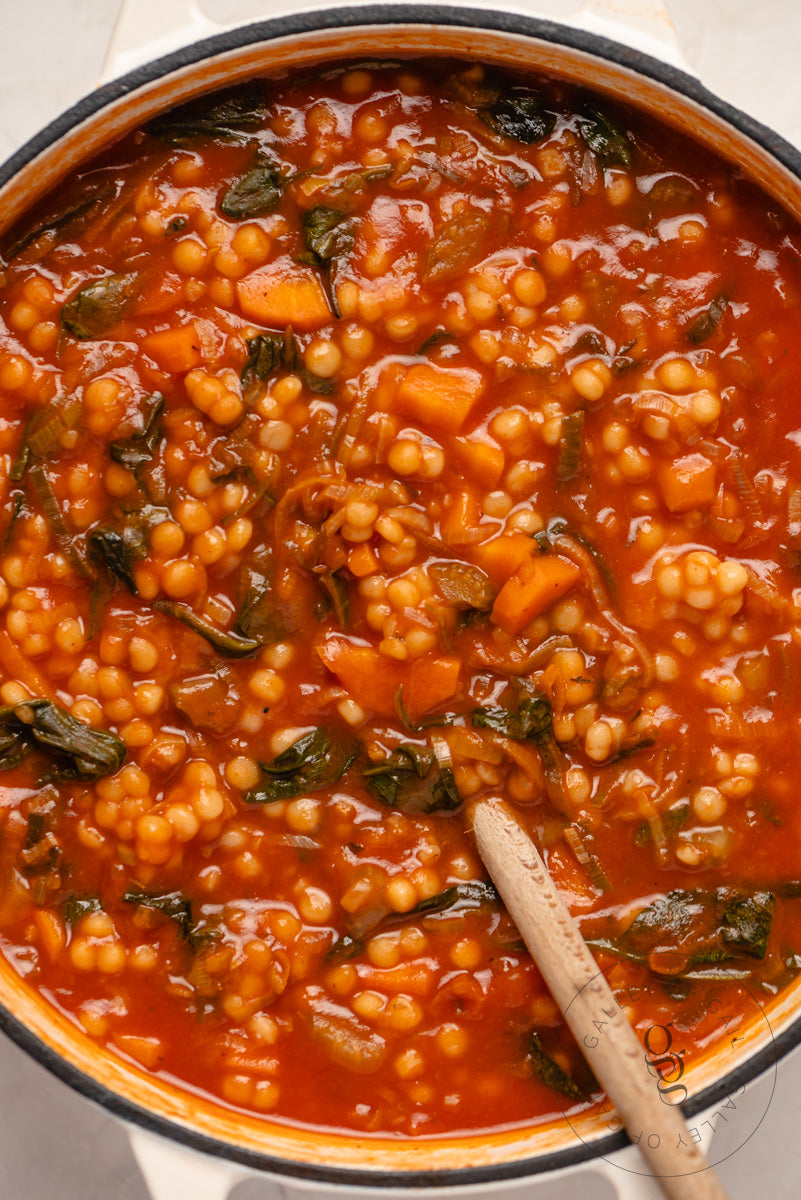 1. Tomato Pearl Couscous Soup - Exclusive Recipe