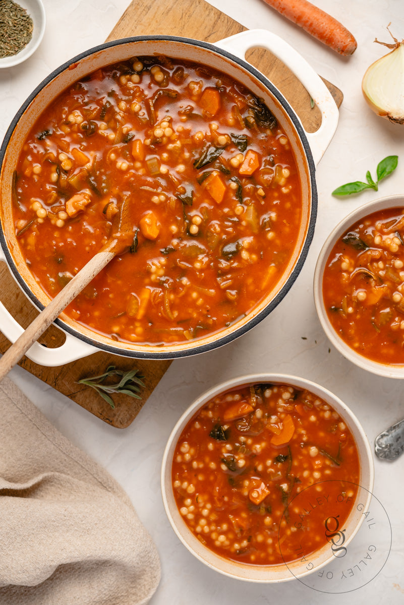 1. Tomato Pearl Couscous Soup - Exclusive Recipe