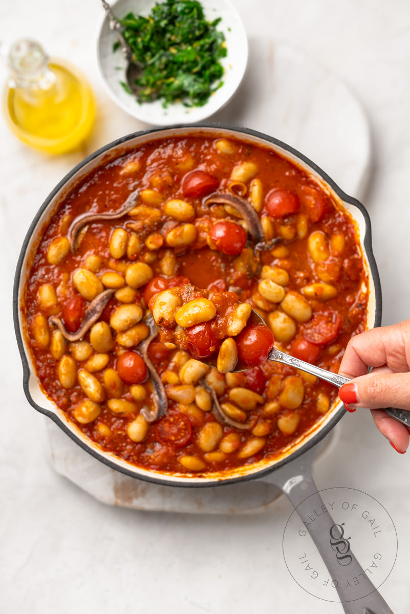 One Pot Butter Beans with Anchovies and Lemon Parsley Gremolata - Exclusive Recipe