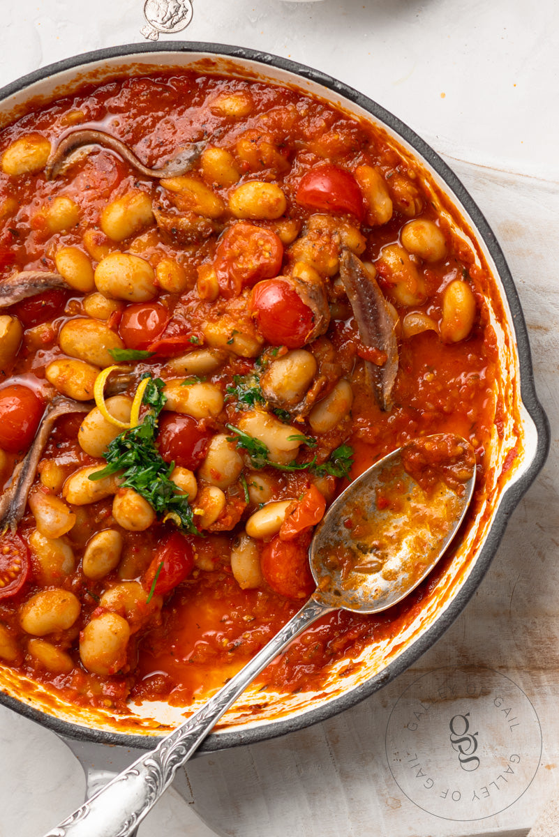 One Pot Butter Beans with Anchovies and Lemon Parsley Gremolata - Exclusive Recipe