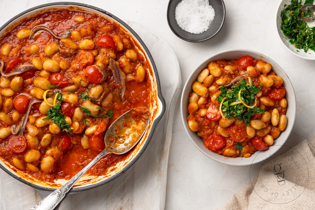 One Pot Butter Beans with Anchovies and Lemon Parsley Gremolata - Exclusive Recipe