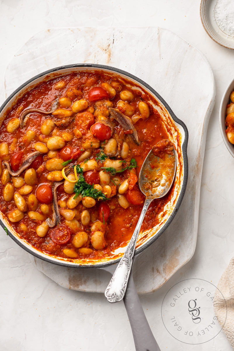 One Pot Butter Beans with Anchovies and Lemon Parsley Gremolata - Exclusive Recipe