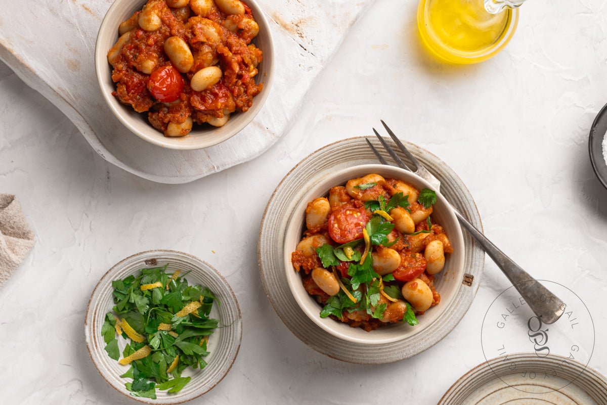 One Pot Butter Beans with Anchovies and Lemon Parsley Gremolata - Exclusive Recipe