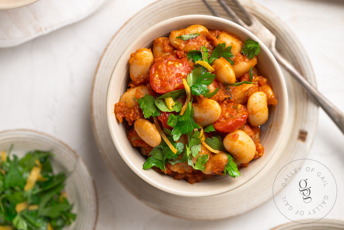 One Pot Butter Beans with Anchovies and Lemon Parsley Gremolata - Exclusive Recipe