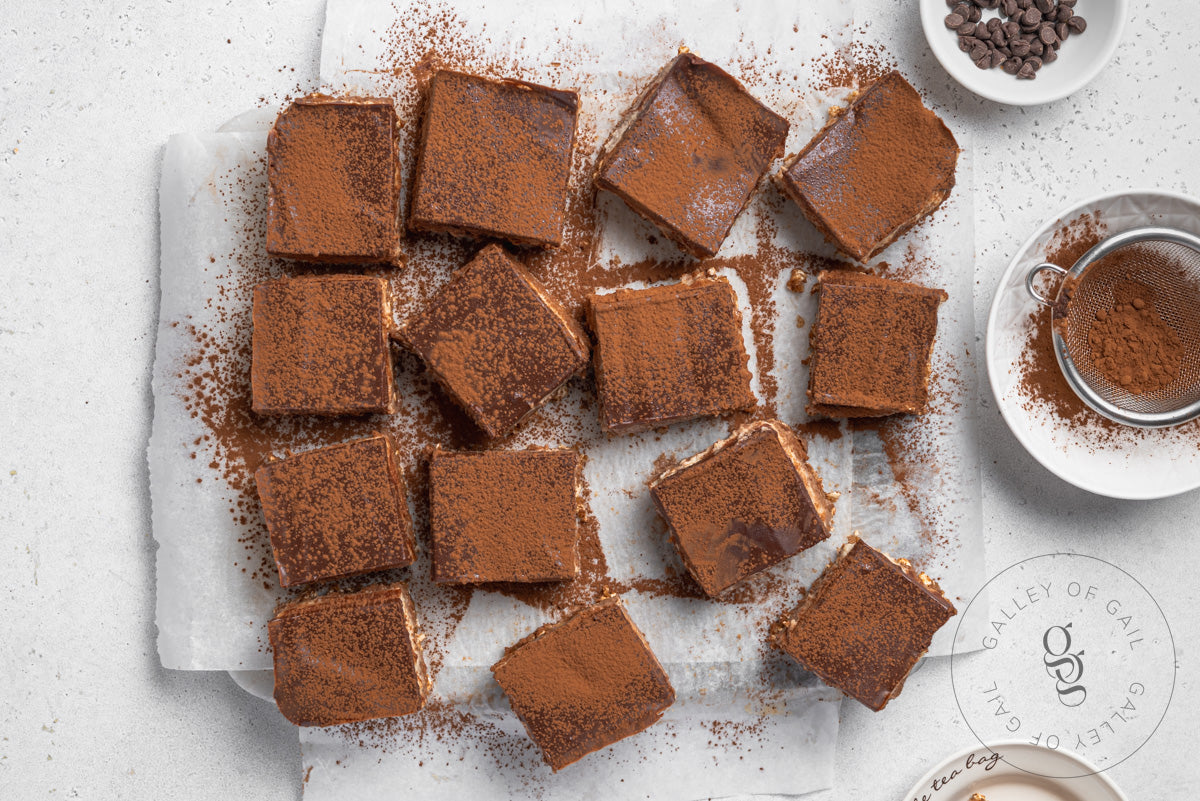 Protein Tiramisu Bars Recipe (No-Bake, Gluten-Free)- PLR Recipe + Photos