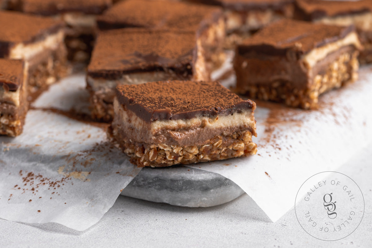 Protein Tiramisu Bars Recipe (No-Bake, Gluten-Free)- PLR Recipe + Photos