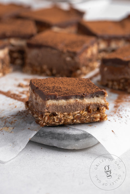 Protein Tiramisu Bars Recipe (No-Bake, Gluten-Free)- PLR Recipe + Photos